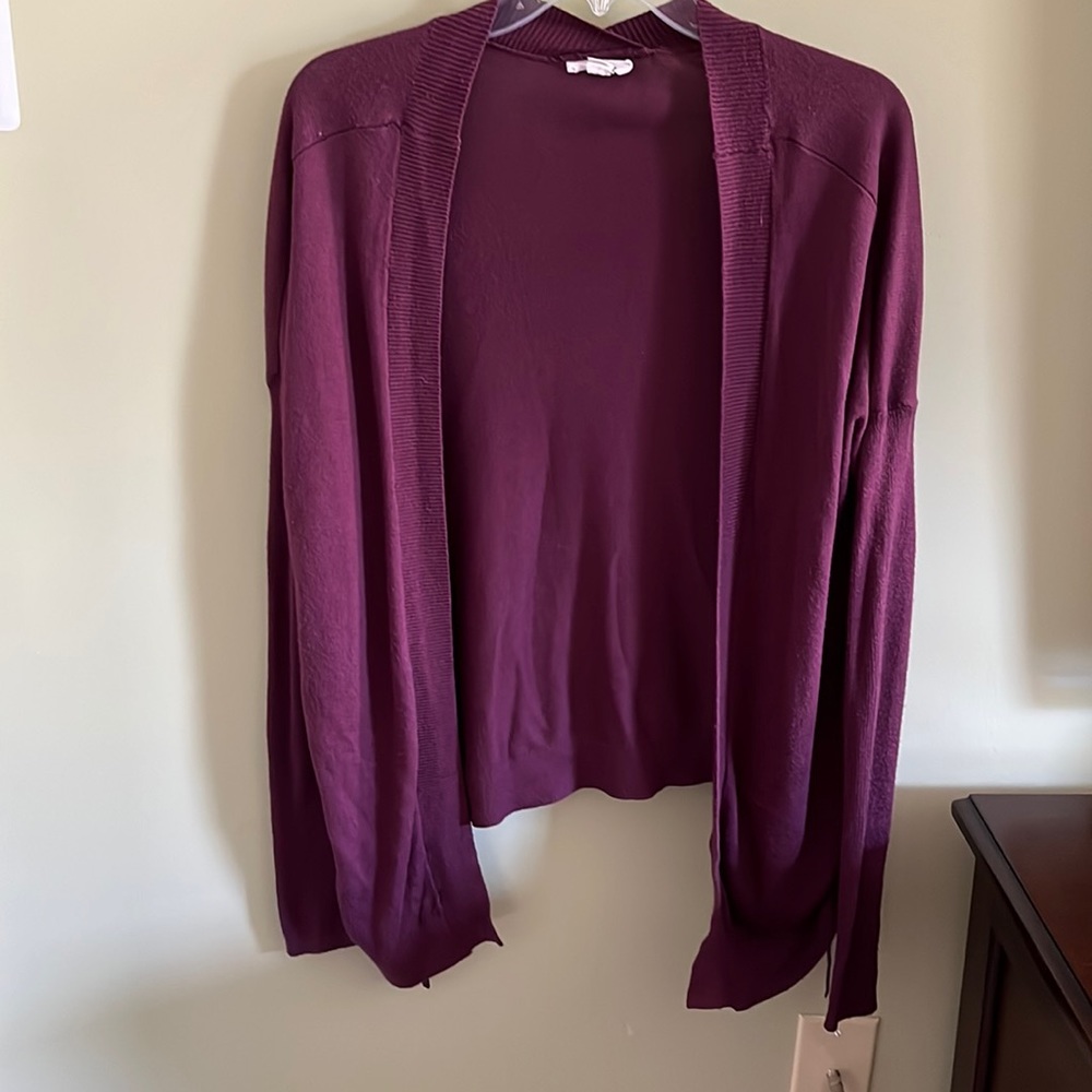 Forever 21 Burgundy Open Front Cardigan with Ties on the Sides.  Size S.